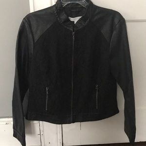 NY&C black faux leather jacket
